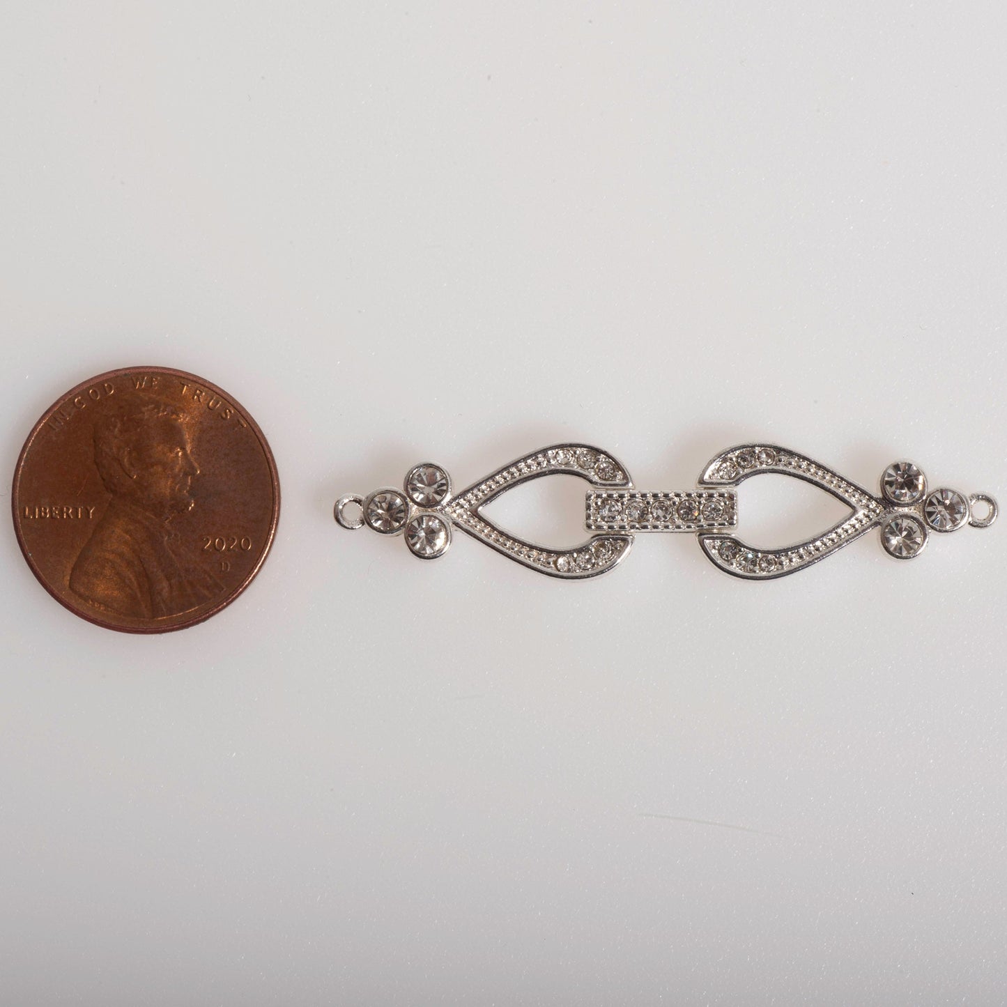 Sleek Pavé Crystal Buckle Clasp 44x10mm with 1 Loop End Sold by the Piece - CL/41