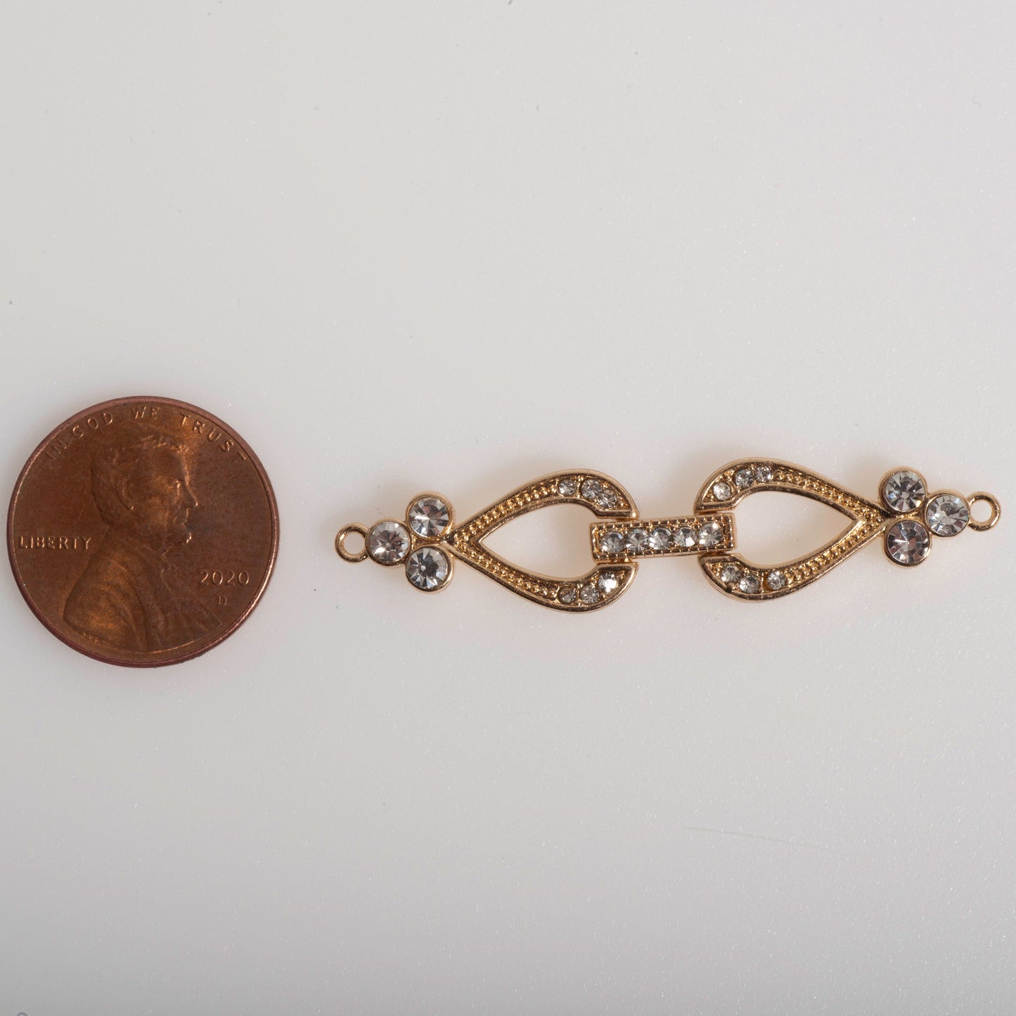 Sleek Pavé Crystal Buckle Clasp 44x10mm with 1 Loop End Sold by the Piece - CL/41