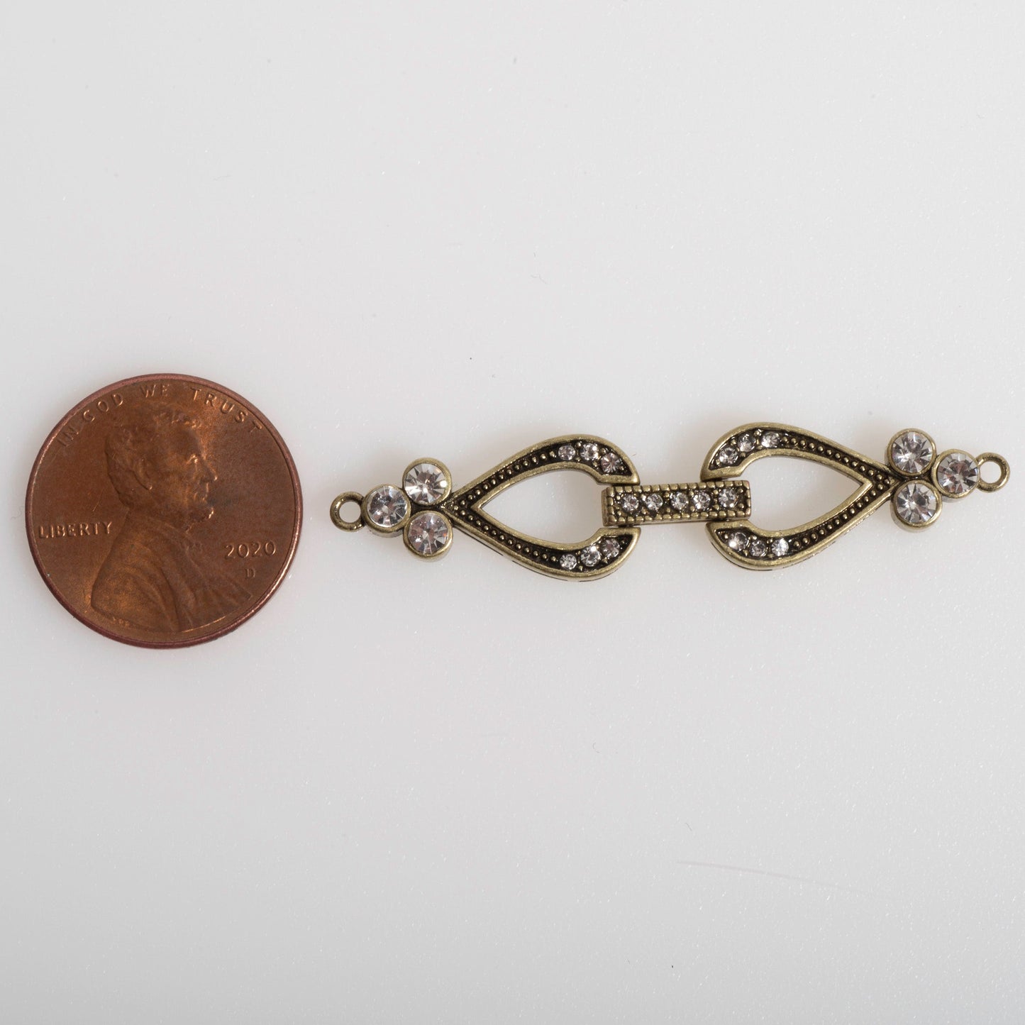 Sleek Pavé Crystal Buckle Clasp 44x10mm with 1 Loop End Sold by the Piece - CL/41