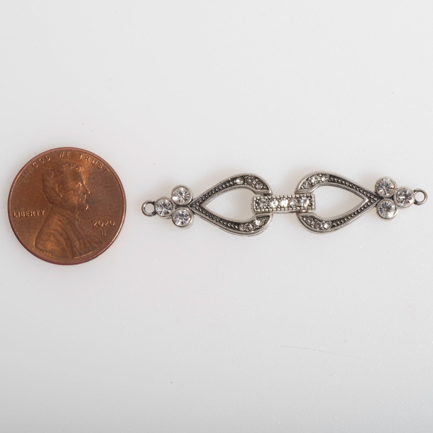 Sleek Pavé Crystal Buckle Clasp 44x10mm with 1 Loop End Sold by the Piece - CL/41