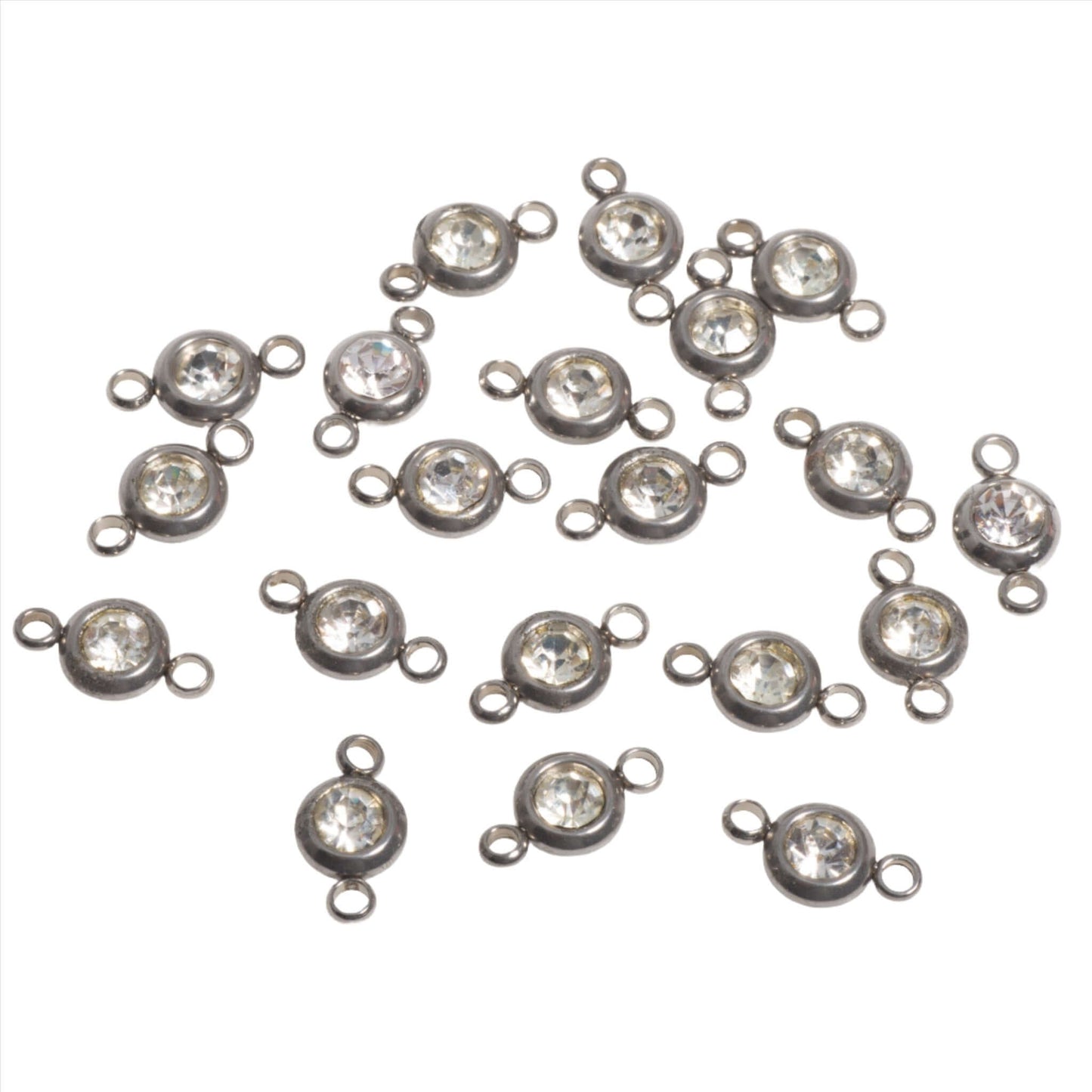 Permanent Jewelry Gold Connectors with CZ Crystals - 6mm - Available in Silver & Gold - Sold Individually - CONN6SS