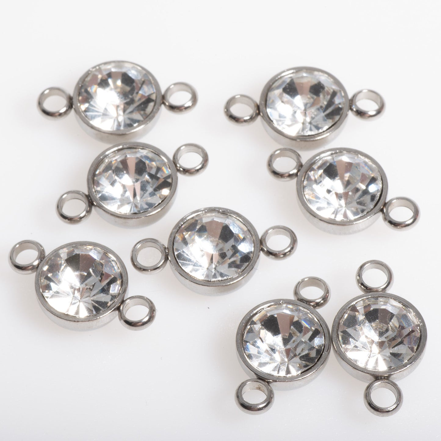 Permanent Jewelry Gold Connectors with CZ Crystals  10mm available in Silver & Gold sold Individually - CONN10SS