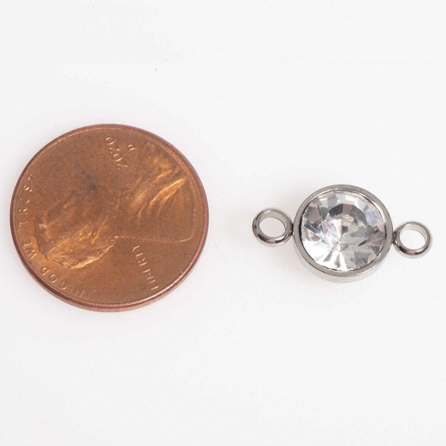 Permanent Jewelry Gold Connectors with CZ Crystals  10mm available in Silver & Gold sold Individually - CONN10SS