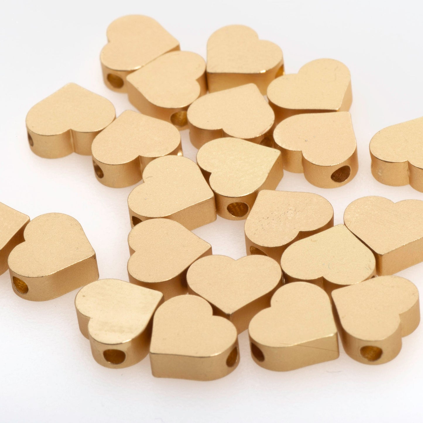 7mm x 6mm Solid Heart Bead - Made of plated zinc - Sold individually - K77