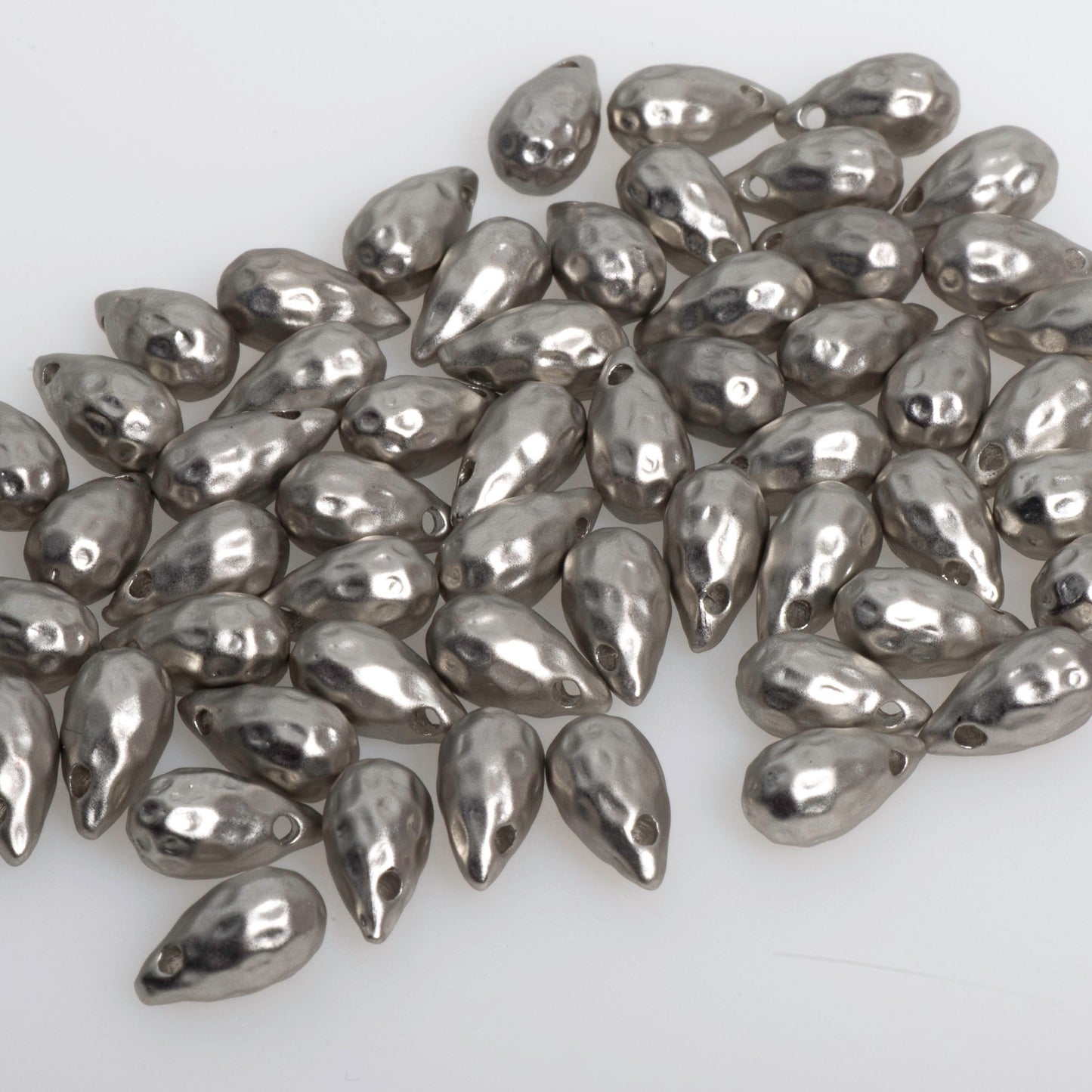 Elegant Faceted Teardrop Briolette Bead - 4mm x 8mm - Available in Matte Silver & Gold - K80