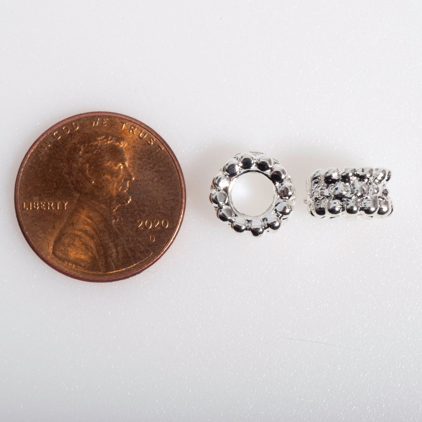 10mm Bumpy Barrel Bead - Made of plated zinc - Sold individually - K130