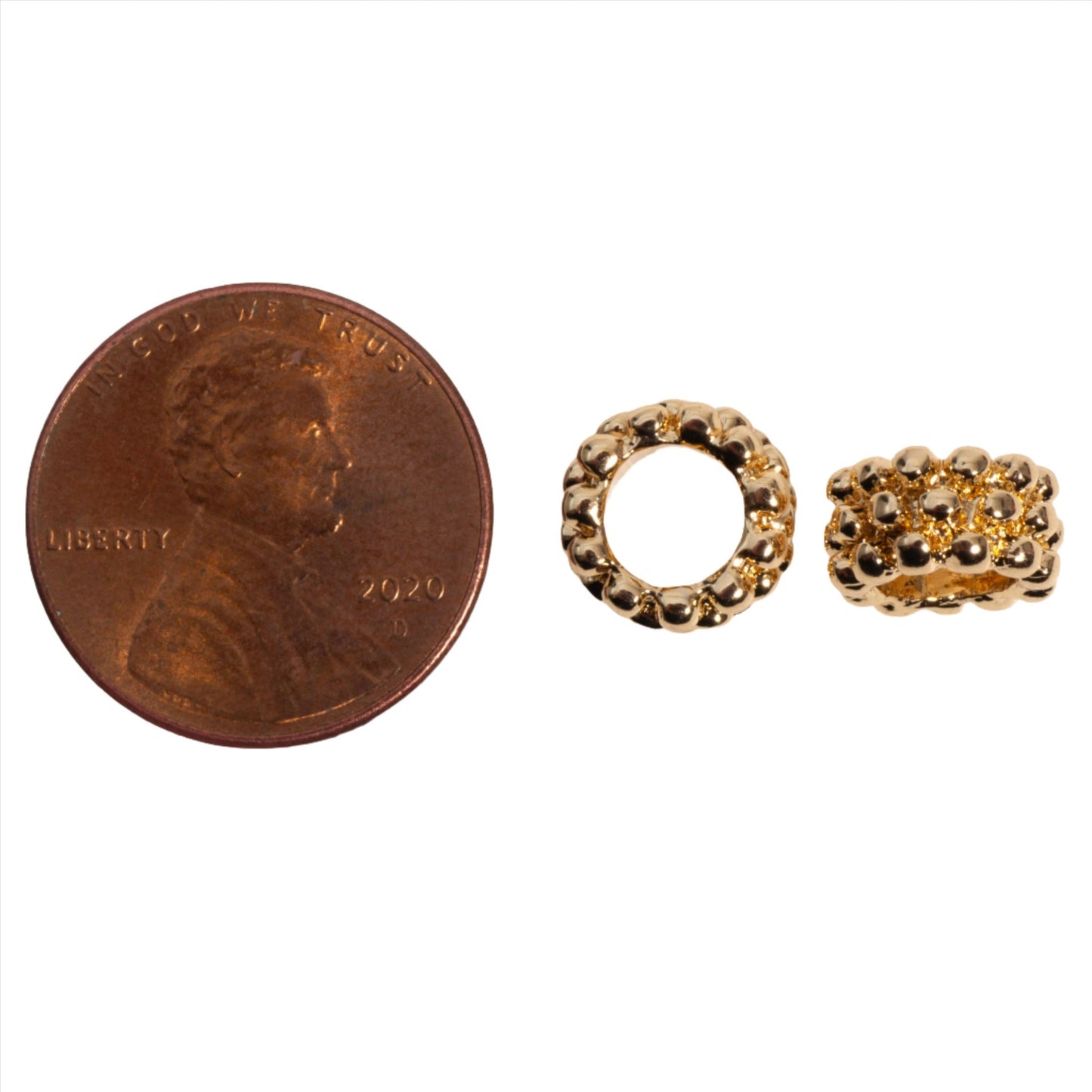 10mm Bumpy Barrel Bead - Made of plated zinc - Sold individually - K130