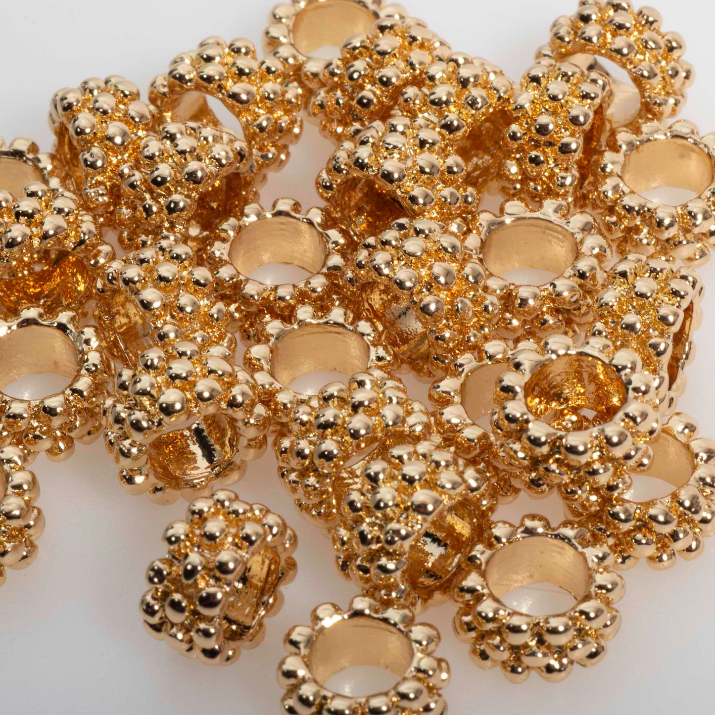 10mm Bumpy Barrel Bead - Made of plated zinc - Sold individually - K130