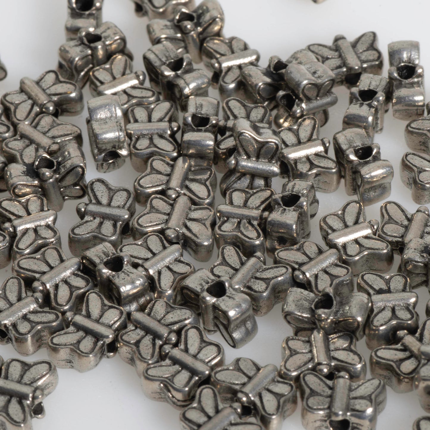 8mm x 5mm Butterfly Bead - Made of Pewter - Antique Pewter & Gold Finishes - Sold Individually - CBS10011