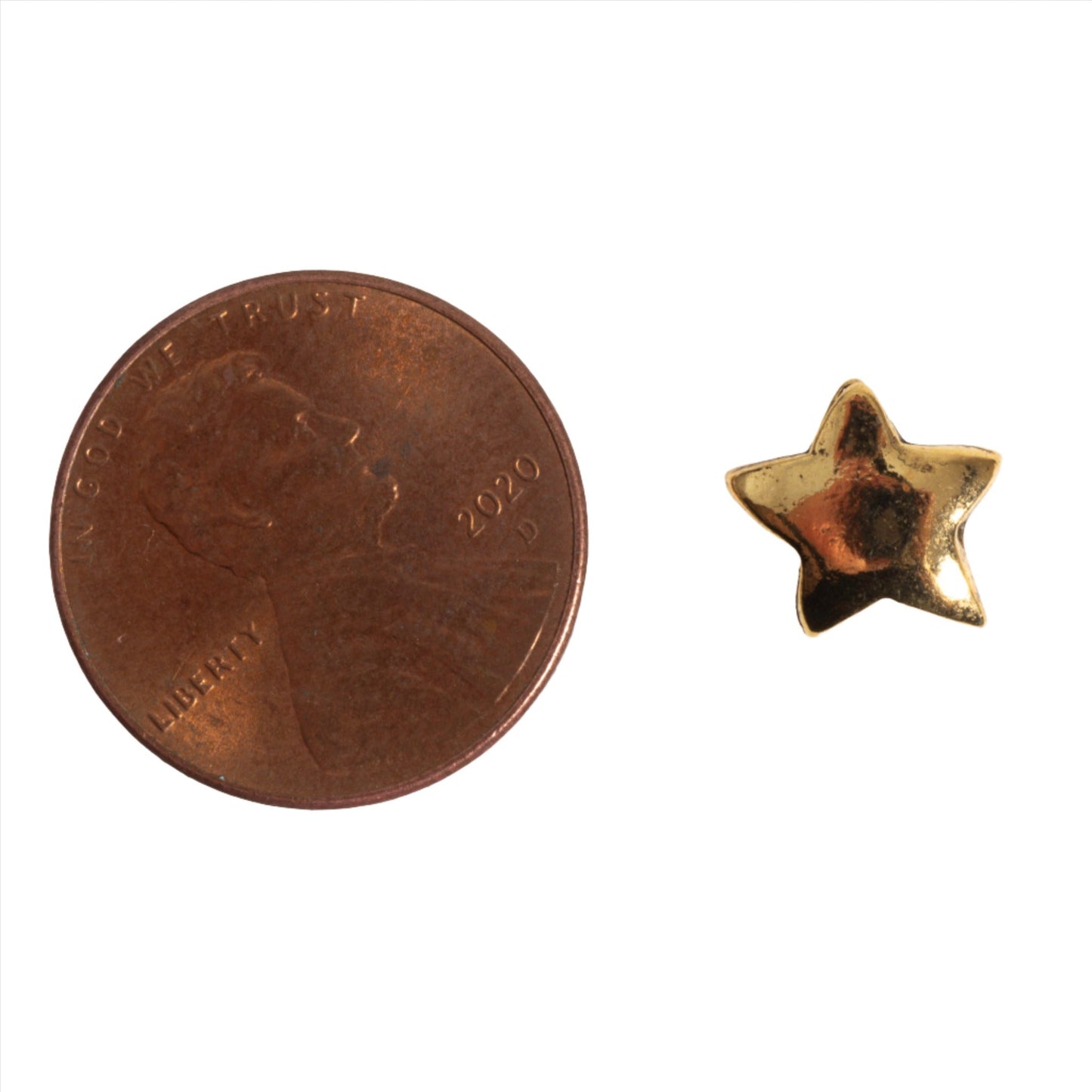 9mm Solid Star Bead - Made of Pewter - Sold Individually - CBS690
