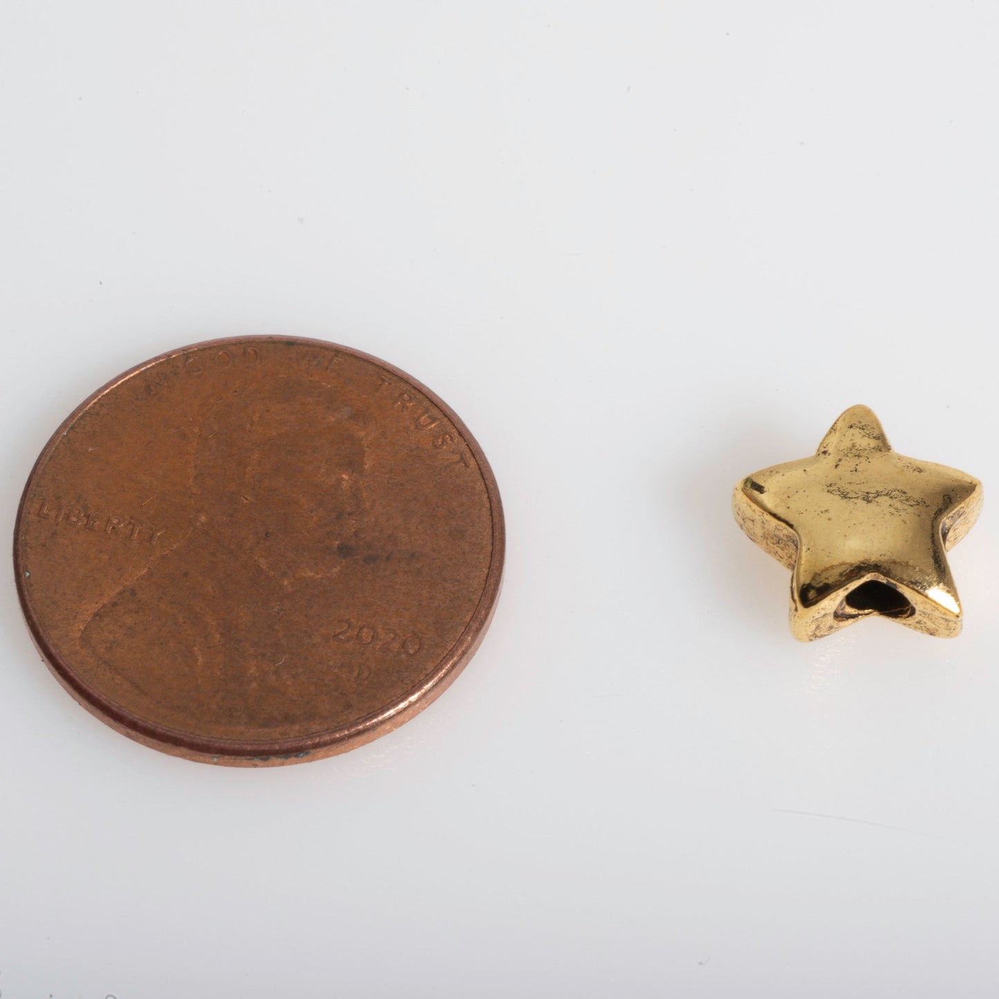 9mm Solid Star Bead - Made of Pewter - Sold Individually - CBS690