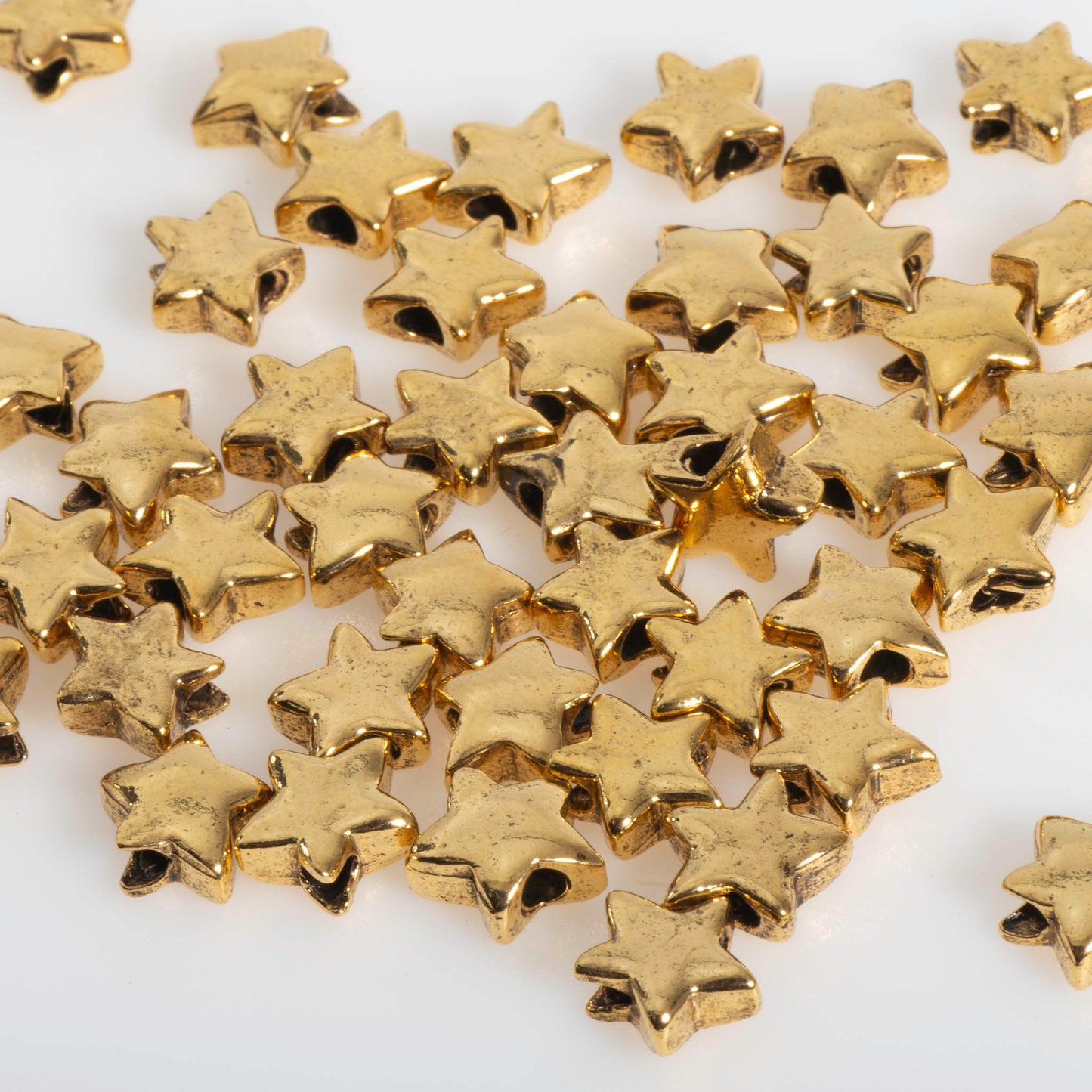 9mm Solid Star Bead - Made of Pewter - Sold Individually - CBS690