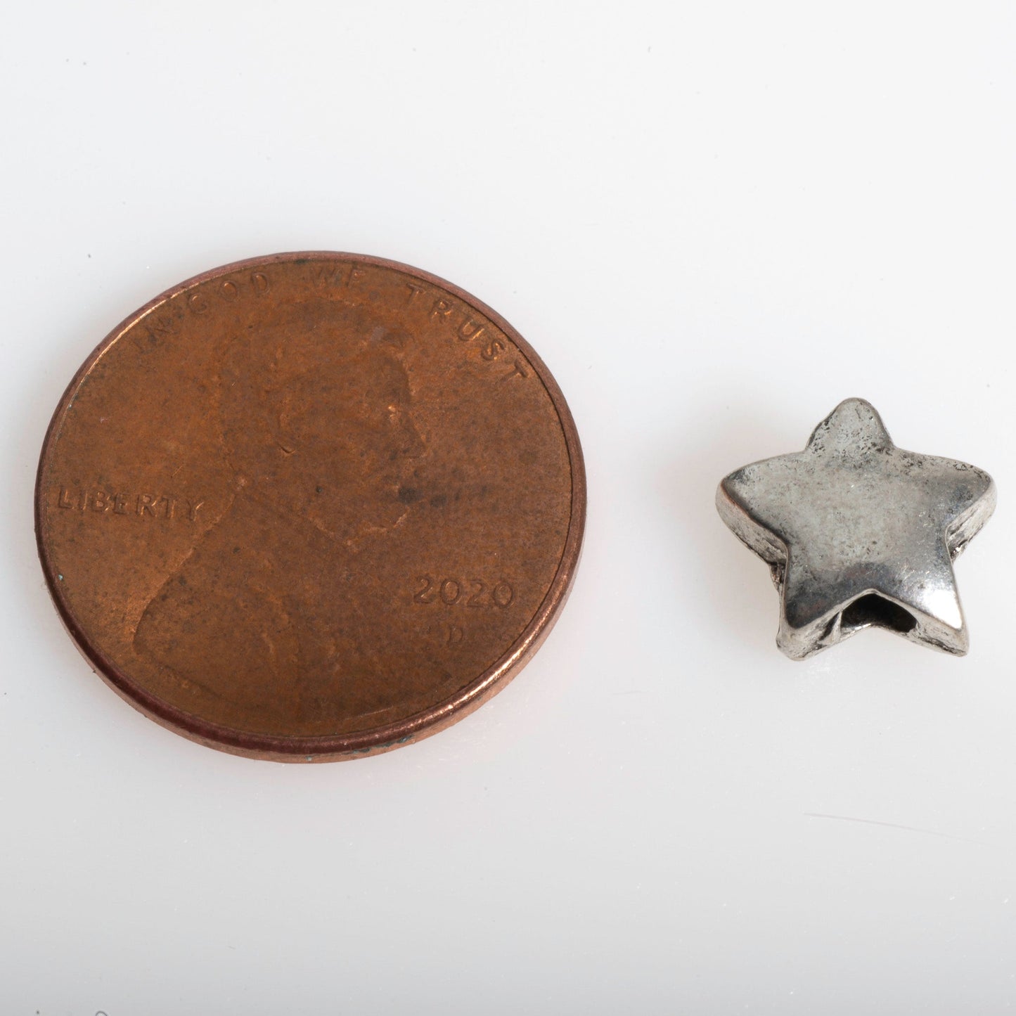 9mm Solid Star Bead - Made of Pewter - Sold Individually - CBS690