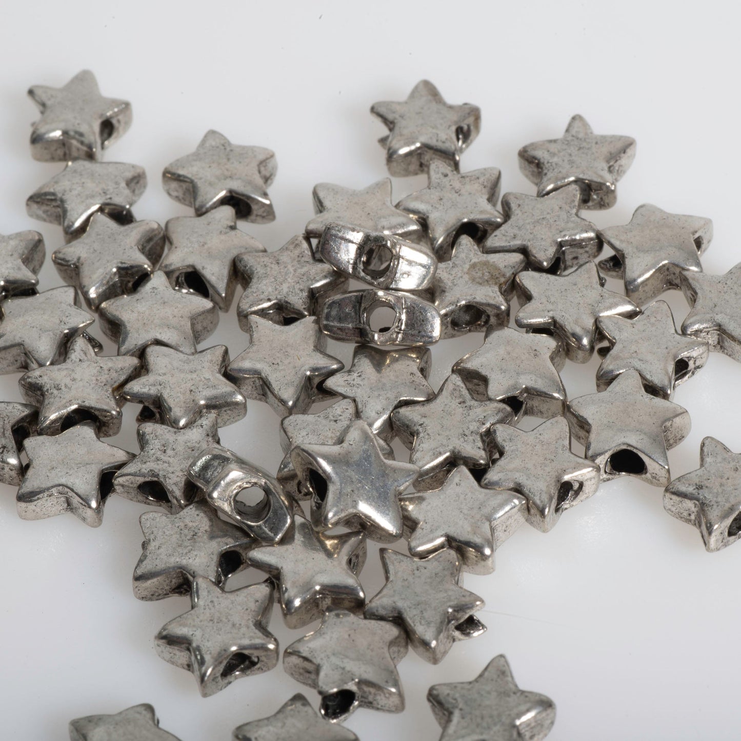 9mm Solid Star Bead - Made of Pewter - Sold Individually - CBS690