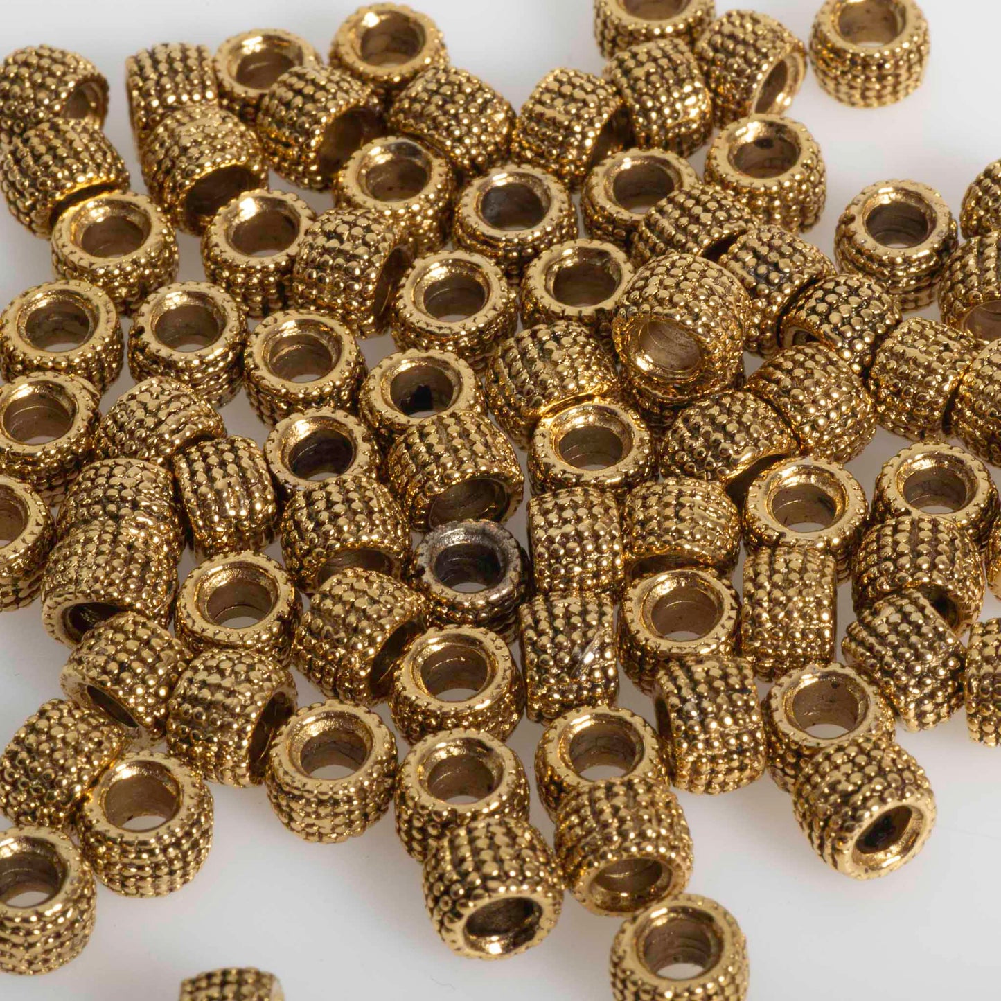 4mm Bubble Wrap Tube Bead - Made of Pewter - Sold Individually - CBS9999