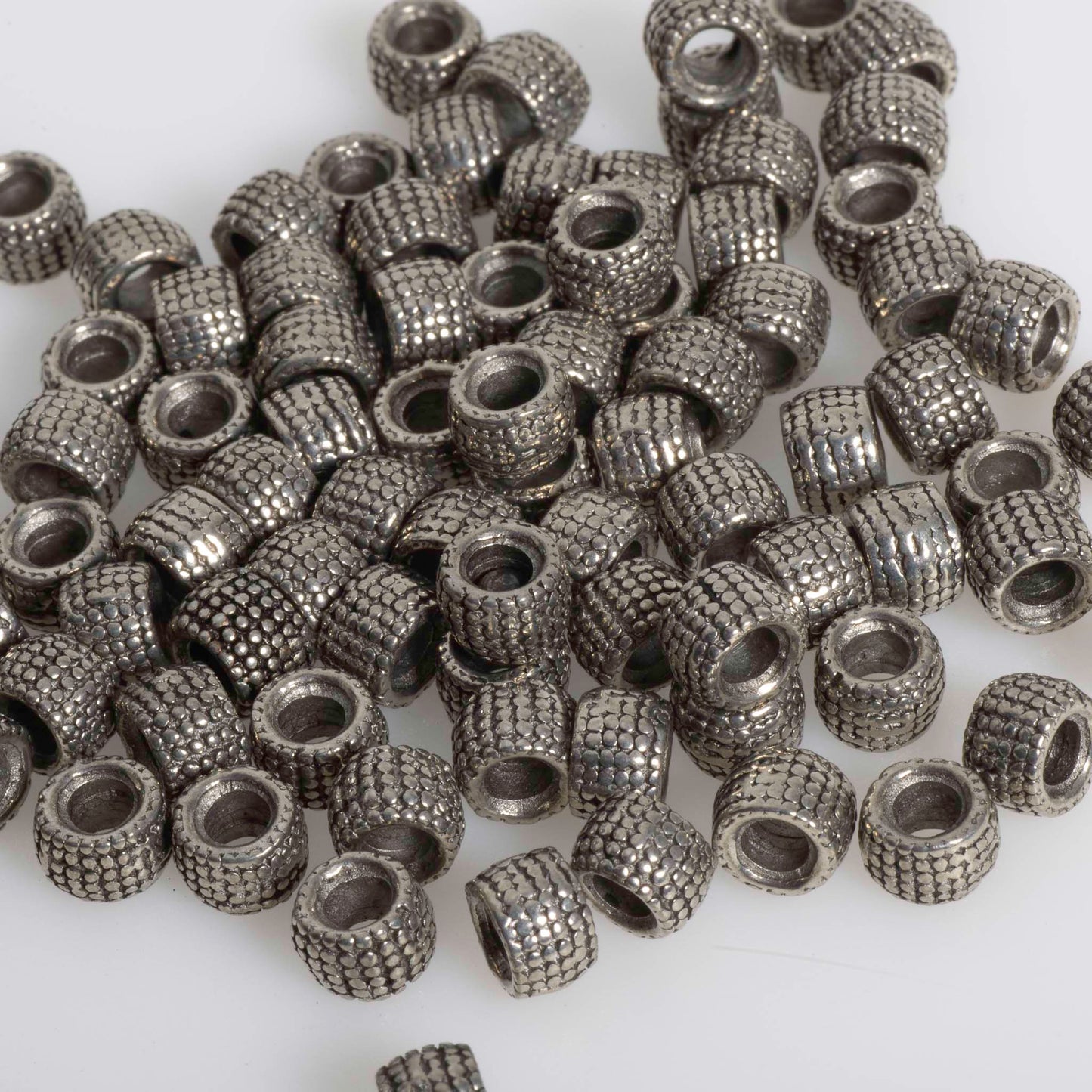 4mm Bubble Wrap Tube Bead - Made of Pewter - Sold Individually - CBS9999