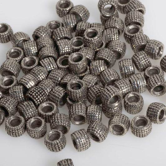 4mm Bubble Wrap Tube Bead - Made of Pewter - Sold Individually - CBS9999