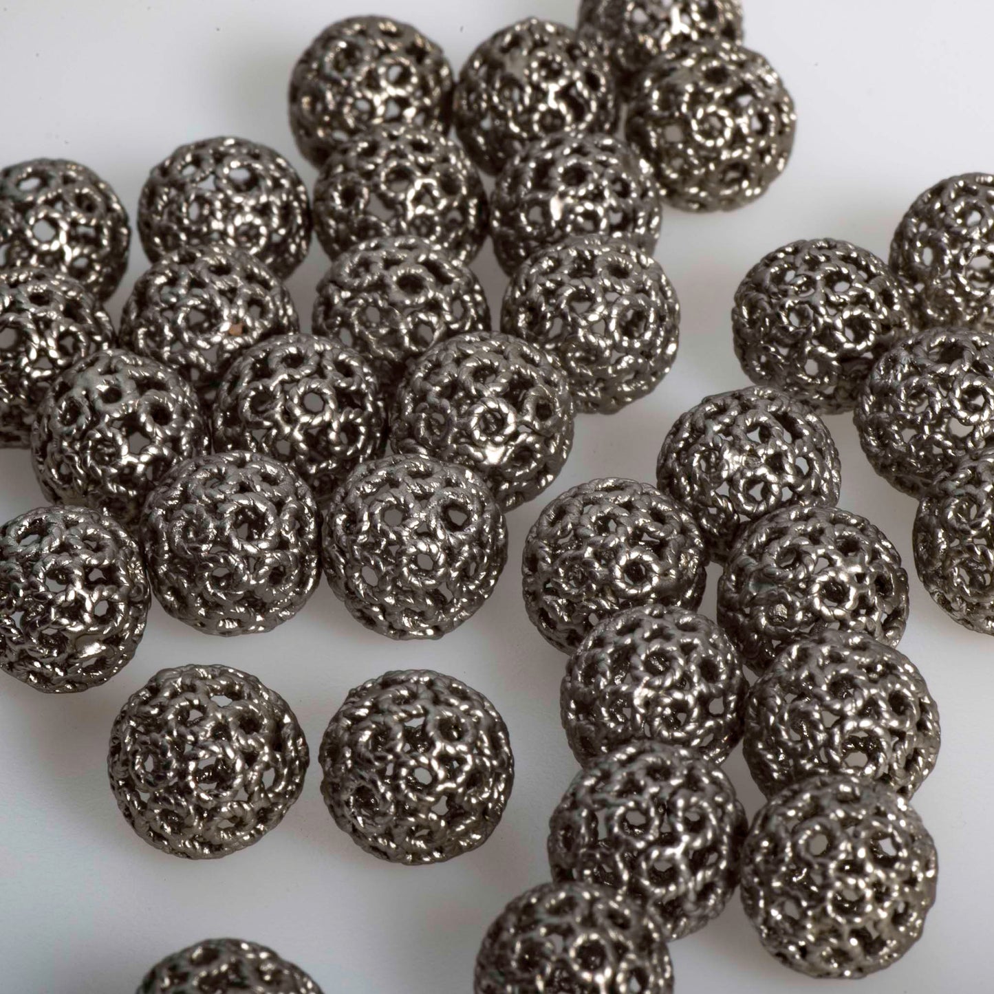 9mm Hollow Crater Sphere Bead - Made of plated zinc - Sold individually - K65