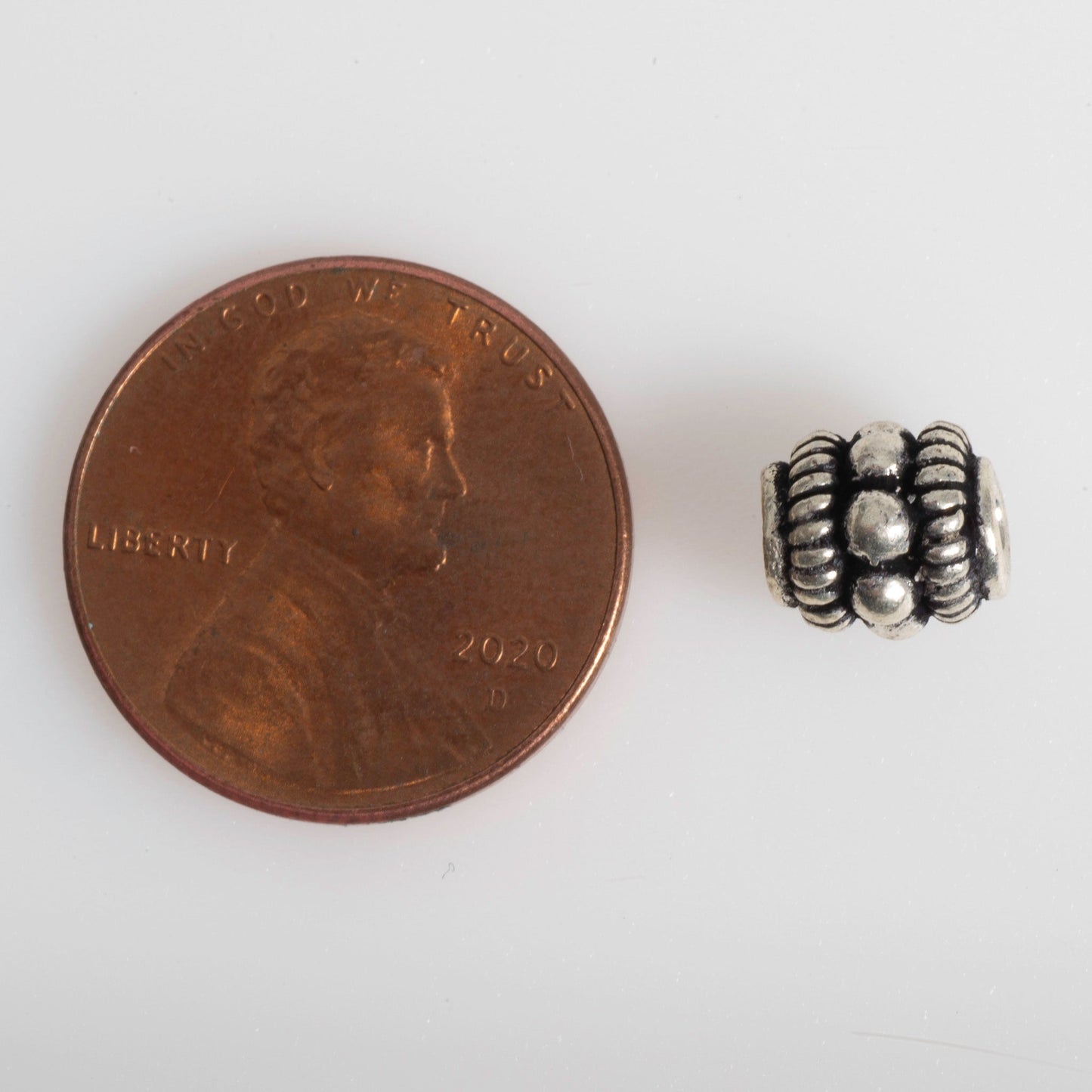 8mm x 7mm Bali-Style Roped Bumpy Cylinder Bead - Made of Copper - Sold Individually - CS1245