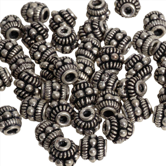 8mm x 7mm Bali-Style Roped Bumpy Cylinder Bead - Made of Copper - Sold Individually - CS1245