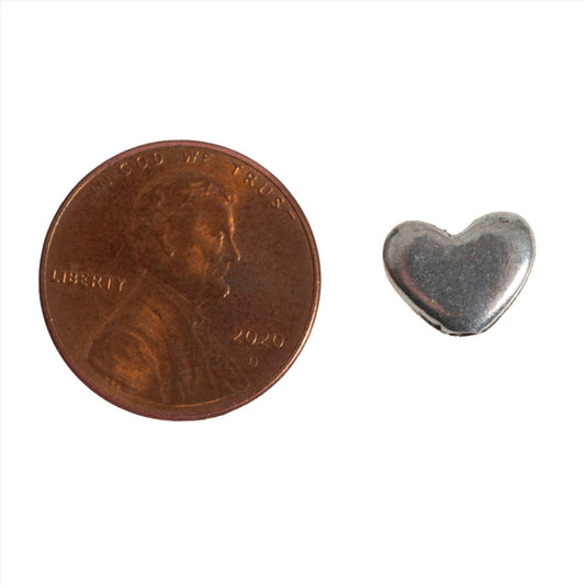 8mm Solid Heart Bead - Made of Pewter - Sold Individually - CBS691