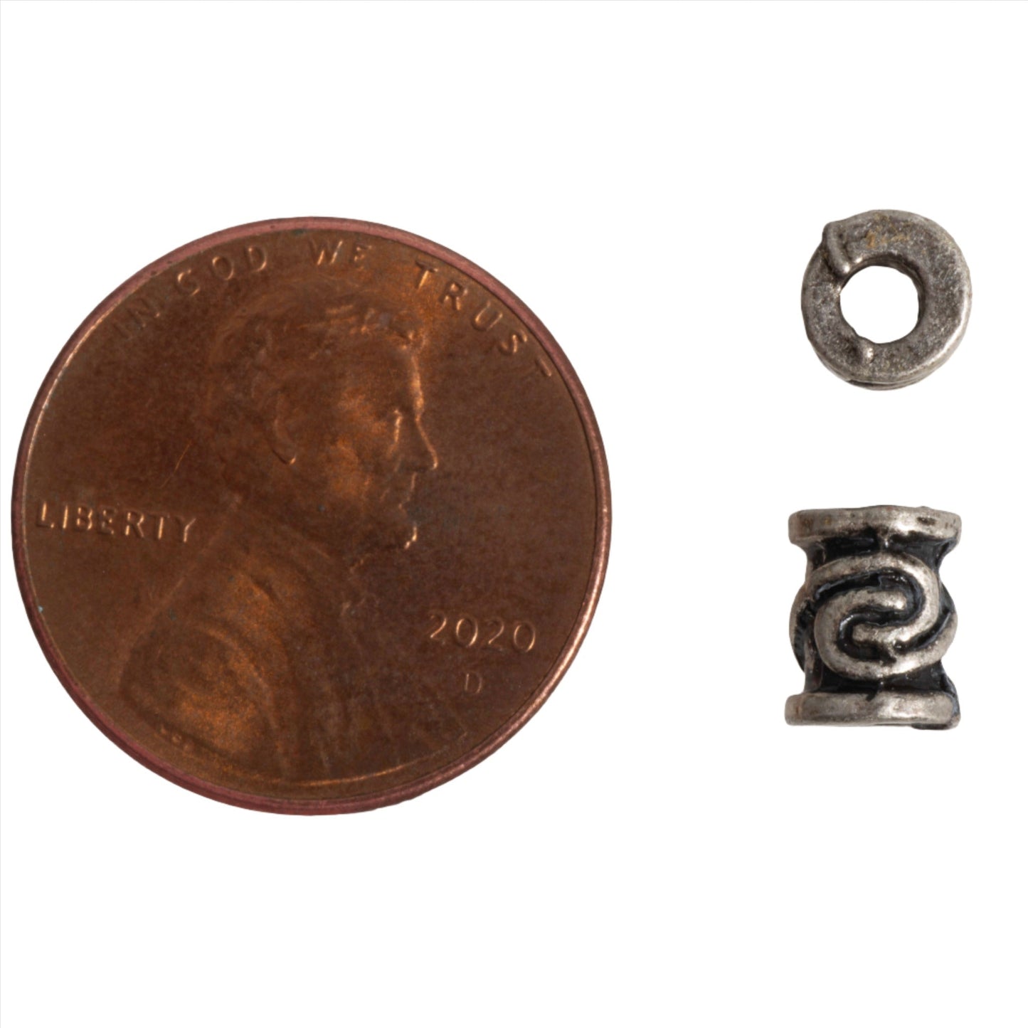 Twist Design Pewter Bead 6.9mm x 4.8mm in Silver & Gold - Sold by Pack of 100 - CBS5/B1700