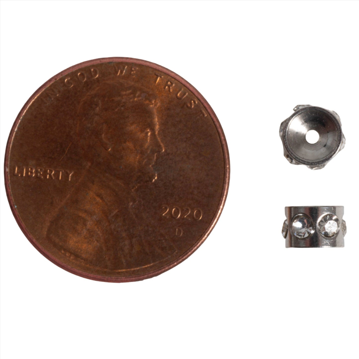Stainless Steel Concave CZ Spacer Beads 3.5mm x 5mm & 5mm x 8mm - SB1SS, SB2SS