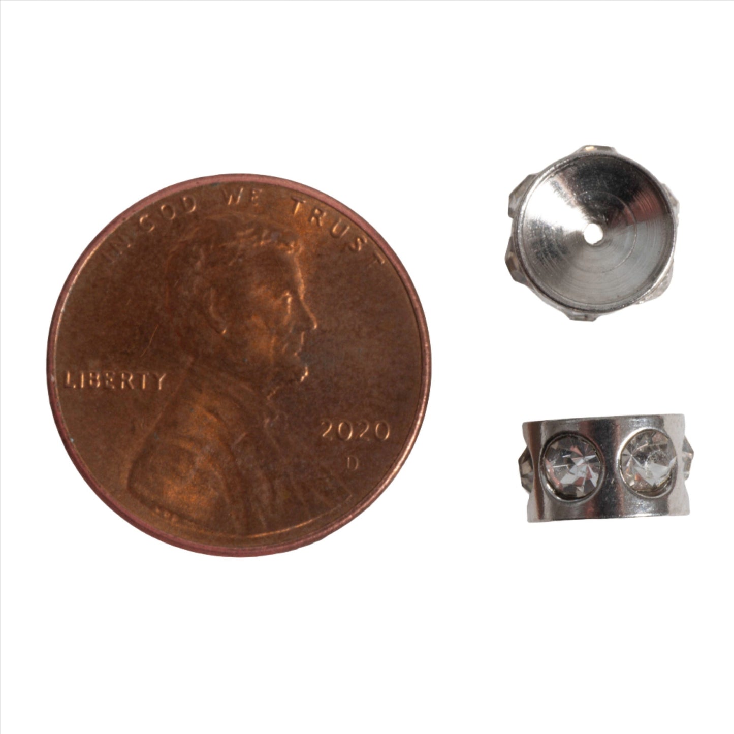 Stainless Steel Concave CZ Spacer Beads 3.5mm x 5mm & 5mm x 8mm - SB1SS, SB2SS