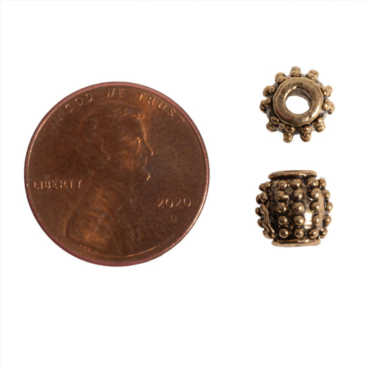 Bumpy 7mm Bead in Silver Pewter & Gold - Sold by Pack of 100 - CBS5/B900