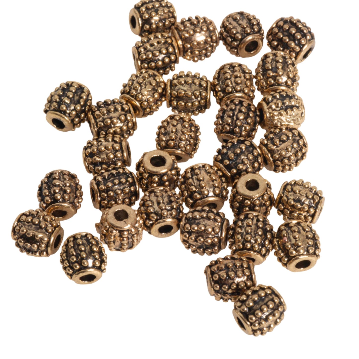 Bumpy 7mm Bead in Silver Pewter & Gold - Sold by Pack of 100 - CBS5/B900