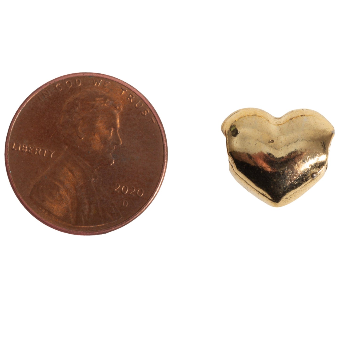 13mm Solid Heart Bead - Made of Pewter - Sold Individually - CBS4034