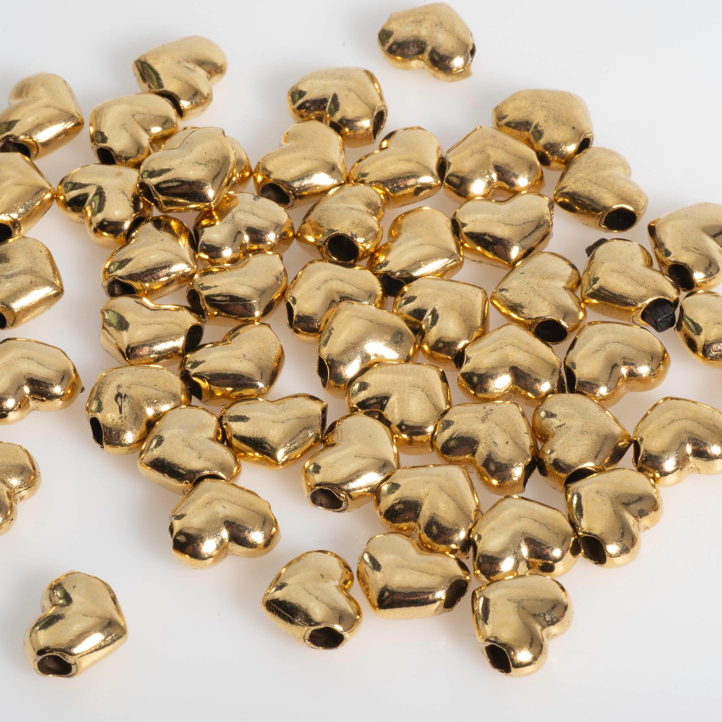13mm Solid Heart Bead - Made of Pewter - Sold Individually - CBS4034