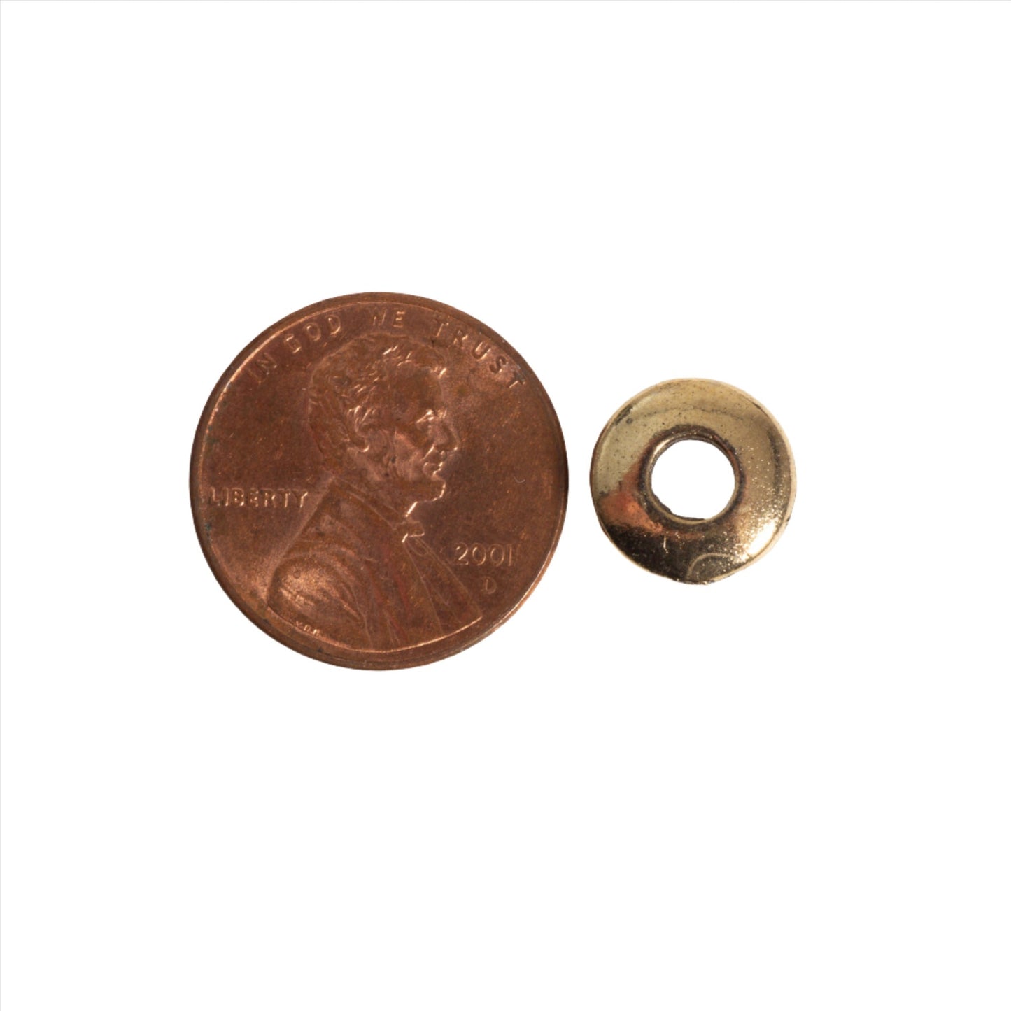 10mm Flat Donut Bead - Made of plated pewter - Sold individually - CBS4510