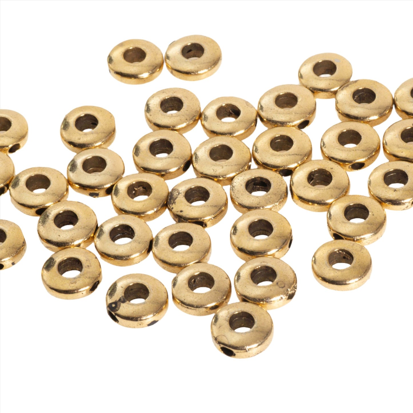 10mm Flat Donut Bead - Made of plated pewter - Sold individually - CBS4510