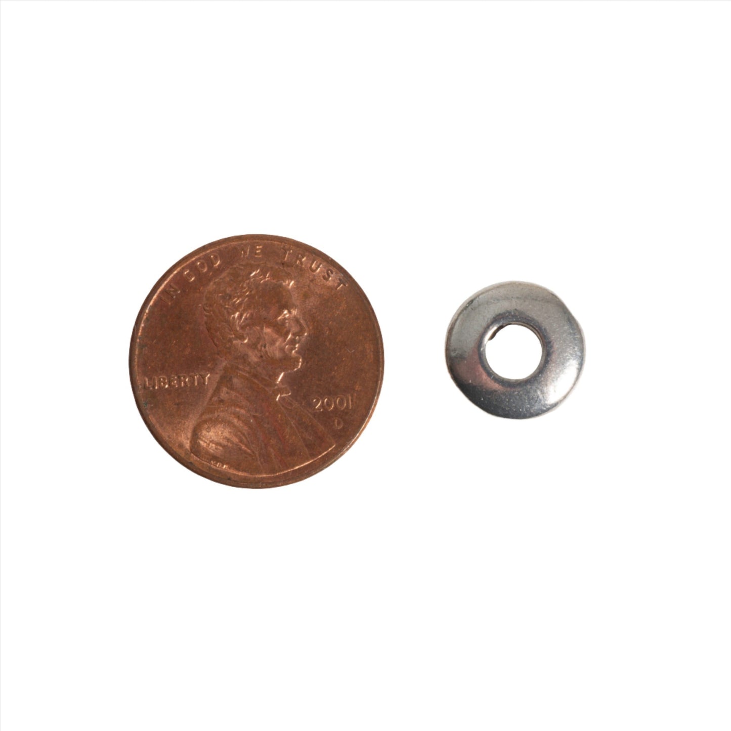 10mm Flat Donut Bead - Made of plated pewter - Sold individually - CBS4510