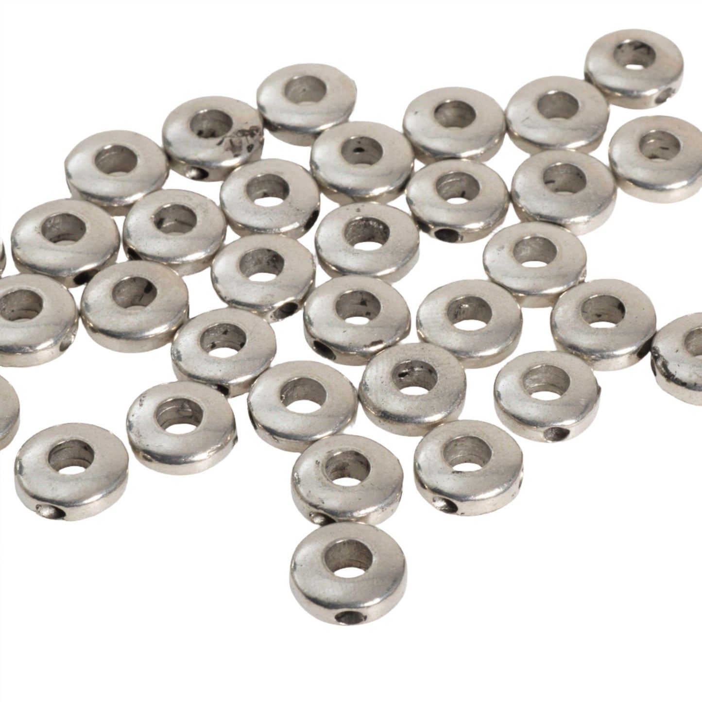 10mm Flat Donut Bead - Made of plated pewter - Sold individually - CBS4510