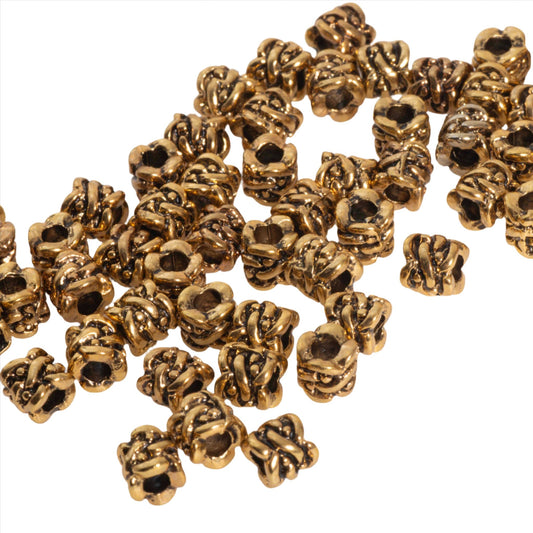 Textured Bead Made form Pewter - Available in Silver & Gold - Measures 5.2mm x 5.5mm - Sold in 100 Packs - CBS5/B1100