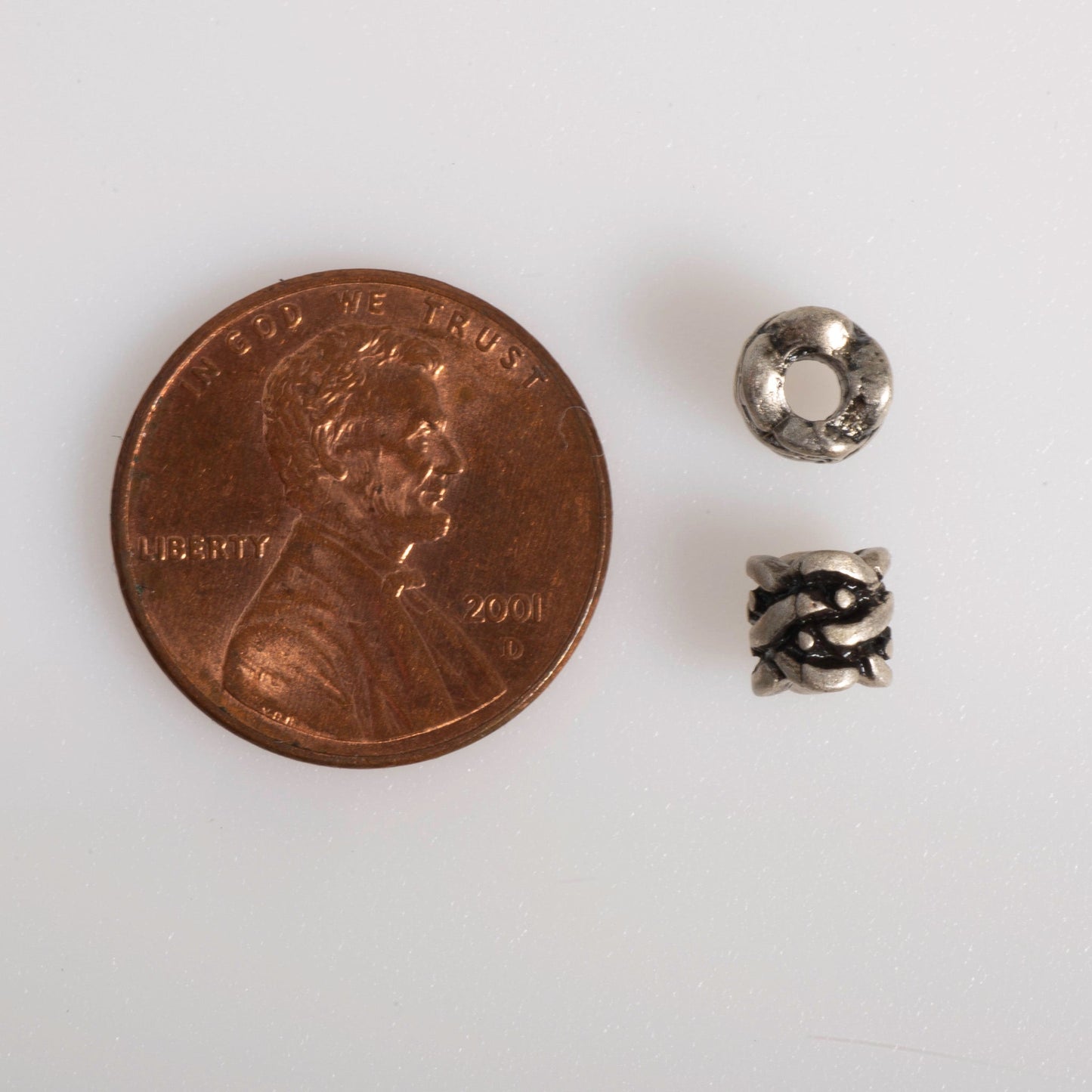 Textured Bead Made form Pewter - Available in Silver & Gold - Measures 5.2mm x 5.5mm - Sold in 100 Packs - CBS5/B1100