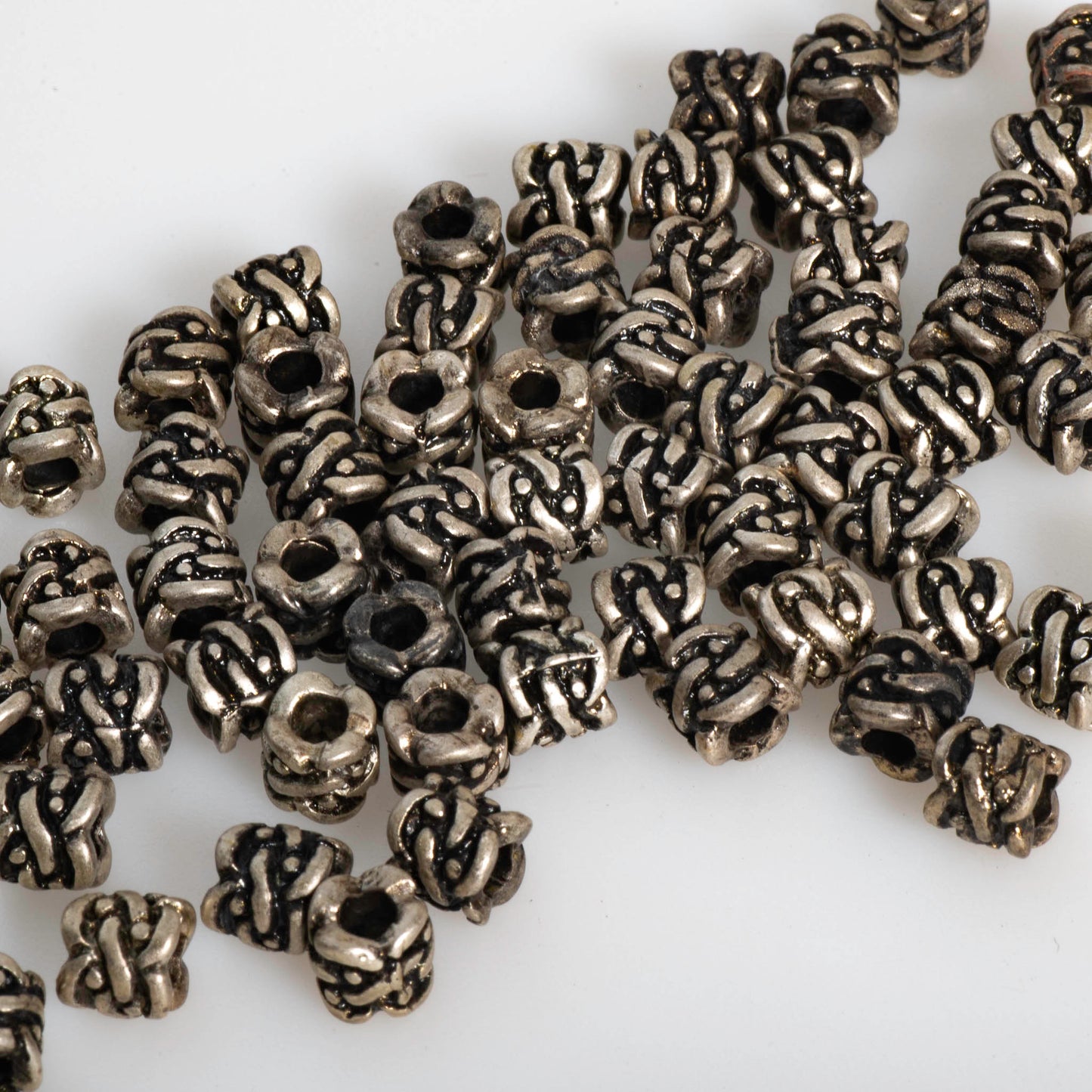 Textured Bead Made form Pewter - Available in Silver & Gold - Measures 5.2mm x 5.5mm - Sold in 100 Packs - CBS5/B1100