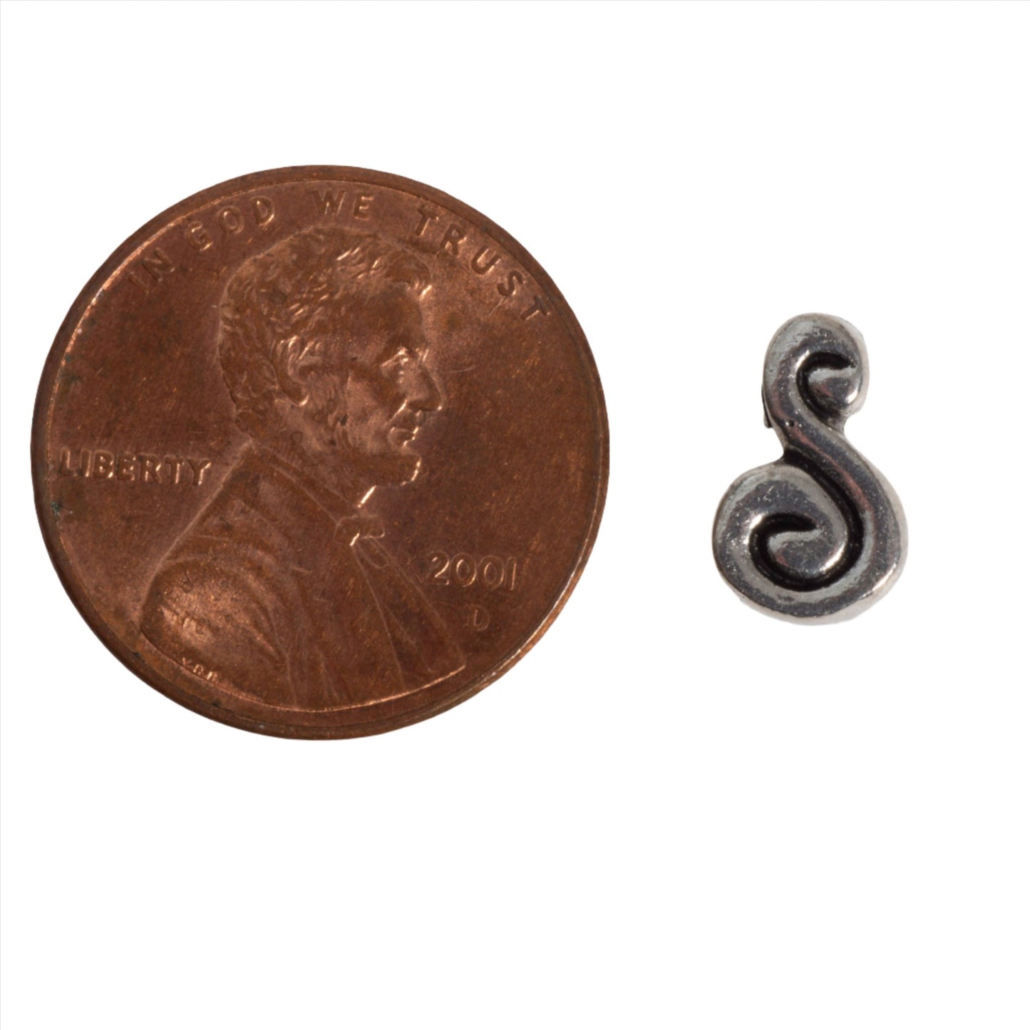 20mm x 16mm Swirl Drop Bead - Made of Pewter - Sold Individually - CBS3663