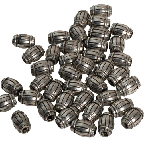 Barrel Bead Available in Silver & Gold - Made from Pewter - Measures 8mm x 5mm - Sold by the Piece - CBS2798