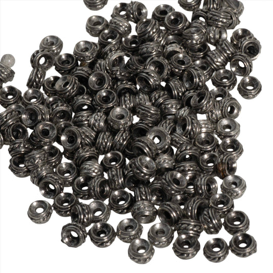 5mm x 3mm Indented Rope Tube Bead - Made of Pewter - Sold Individually - CBS2026