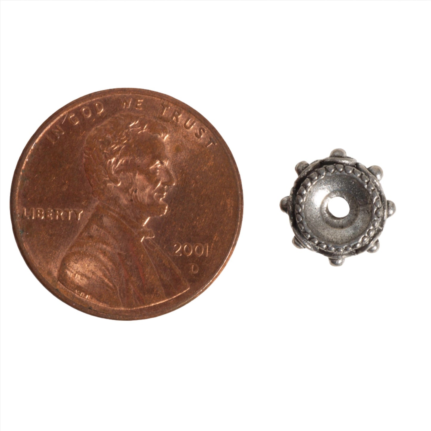 Pewter Bead available in Silver & Gold measures 9mm x 4mm sold by the Piece - CBS2013