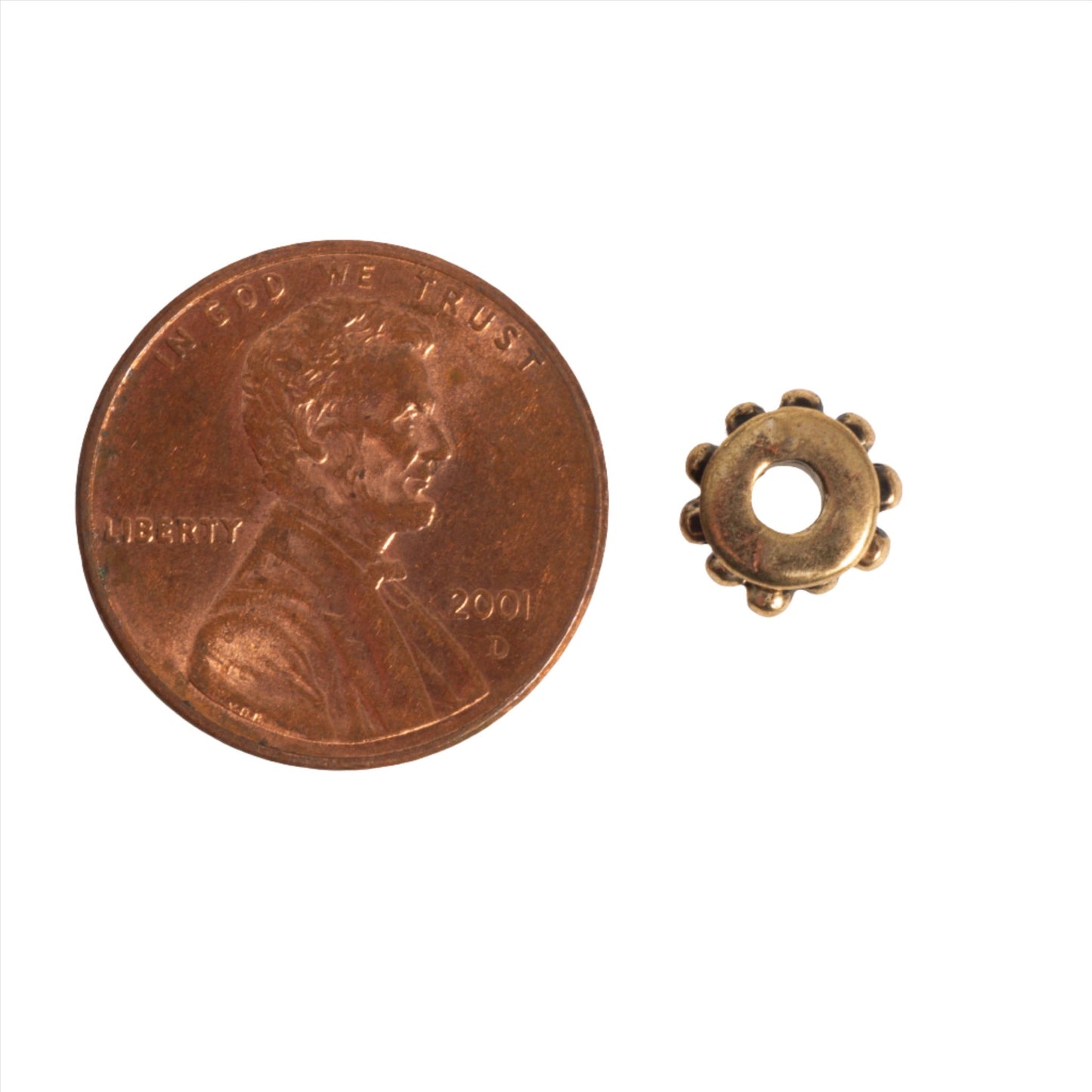 7mm x 4mm Bubble Sandwich Disc Bead - Made of Pewter - Sold Individually - CBS5/B300