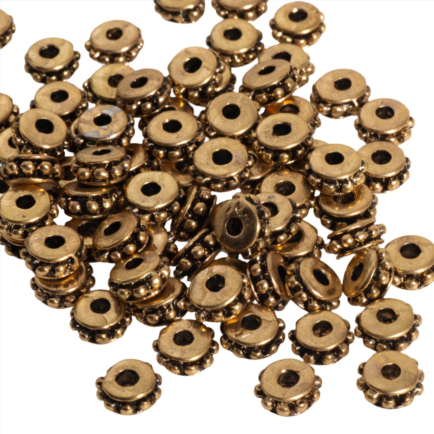 7mm x 4mm Bubble Sandwich Disc Bead - Made of Pewter - Sold Individually - CBS5/B300