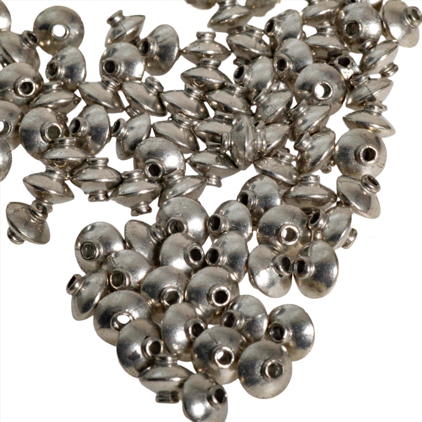 6mm Bicone Saucer Bead - Made of Pewter - Multiple Finishes - Sold Individually - CBS2008
