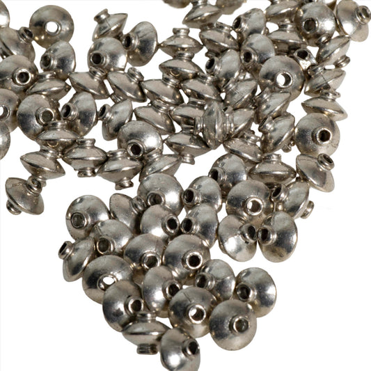 6mm Bicone Saucer Bead - Made of Pewter - Multiple Finishes - Sold Individually - CBS2008