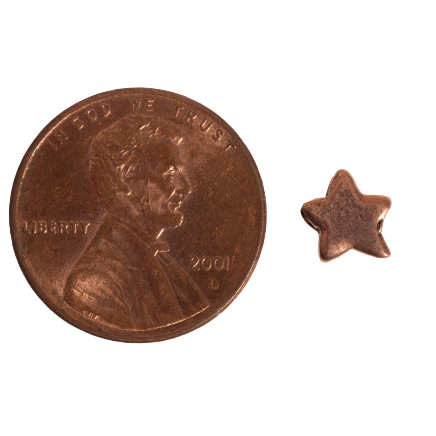 7mm Solid Star Bead - Made of Pewter - Sold Individually - CBS694