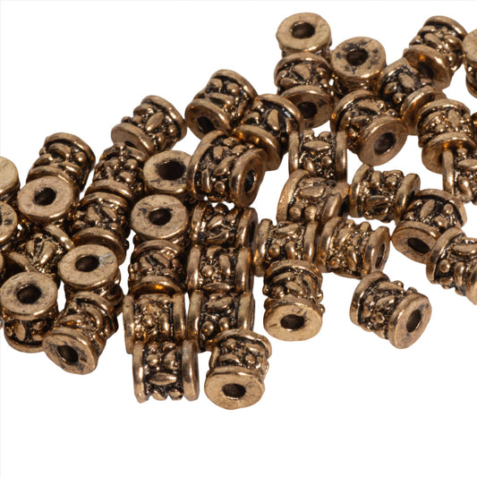 Textured Pewter Bead 6mm in Silver & Gold - Sold by Pack of 100 - CBS5/B700