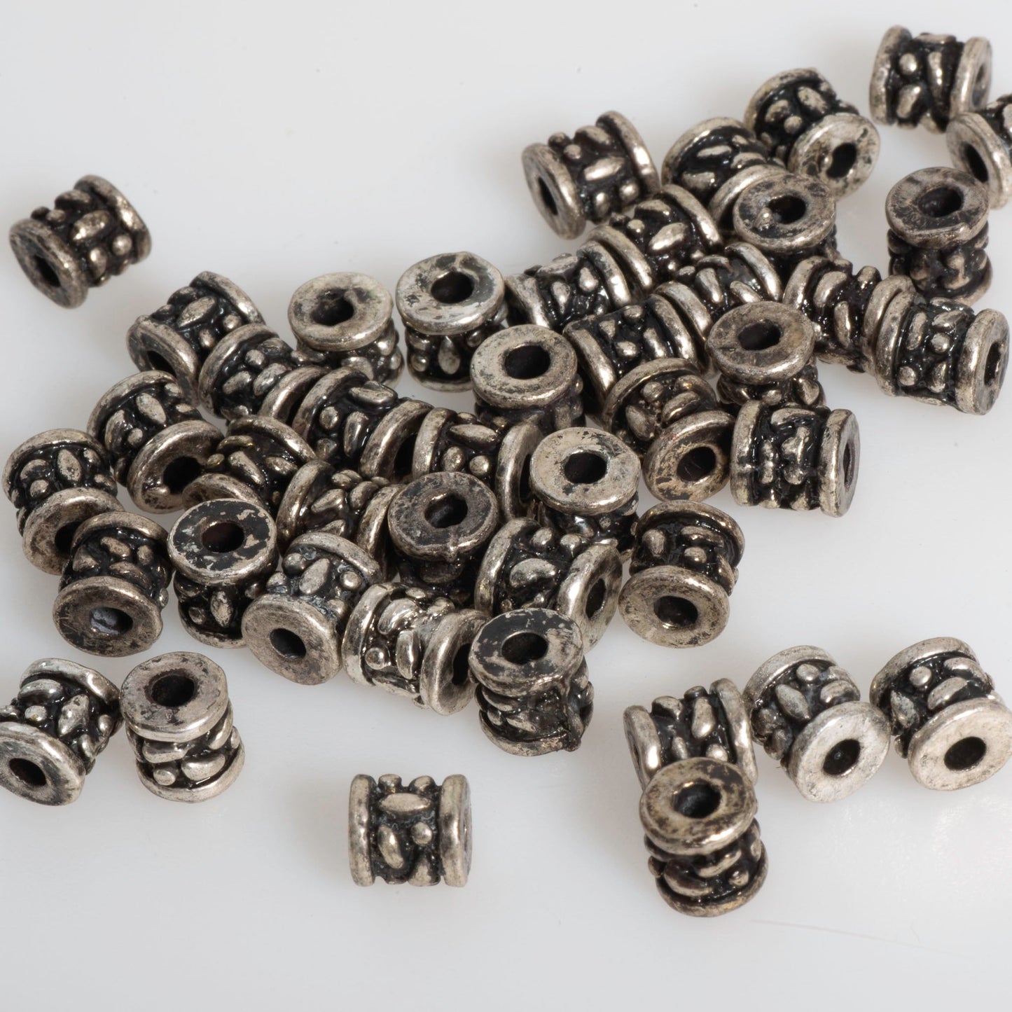 Textured Pewter Bead 6mm in Silver & Gold - Sold by Pack of 100 - CBS5/B700